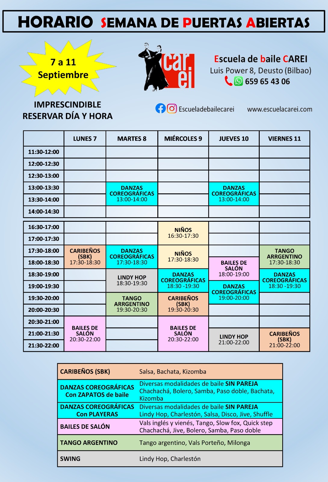 Puertas abiertas clases de Baile